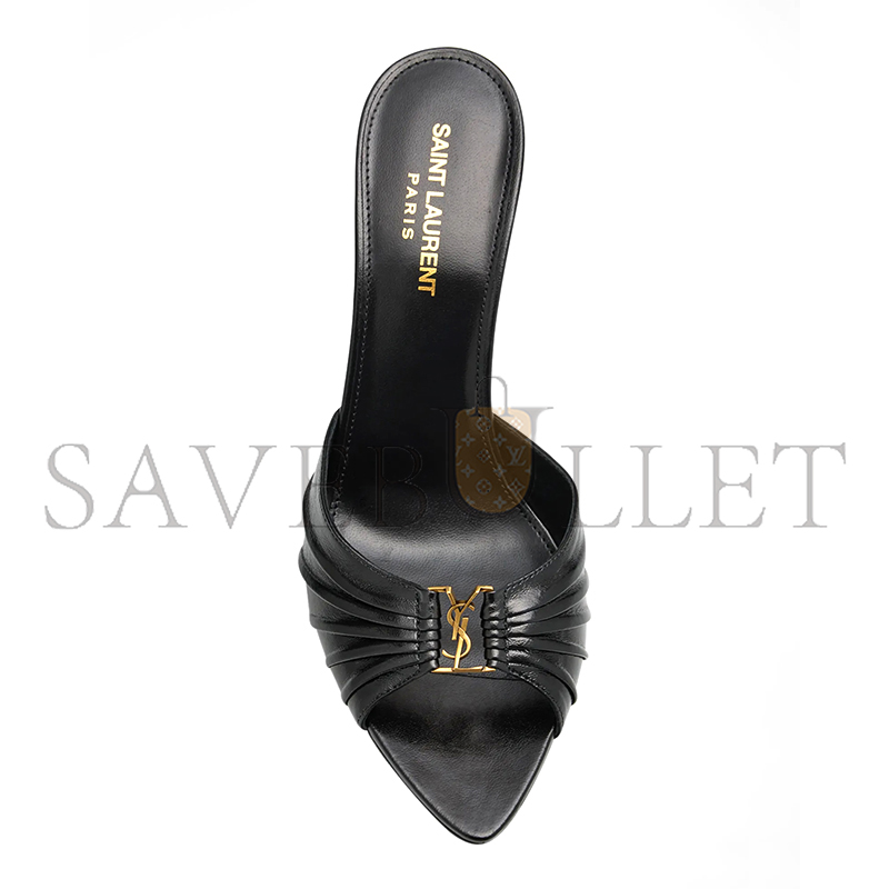 Y*L babylone Y*L ruched leather mule sandals